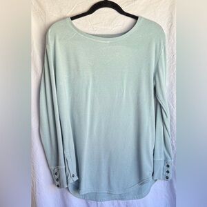 June & Delaney Women's Light Blue Green Long Sleeve Top Medium